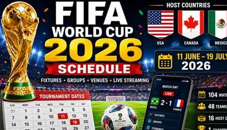 FIFA World Cup 2026 schedule with trophy, match calendar, host countries USA Canada Mexico, fixtures and live streaming guide.