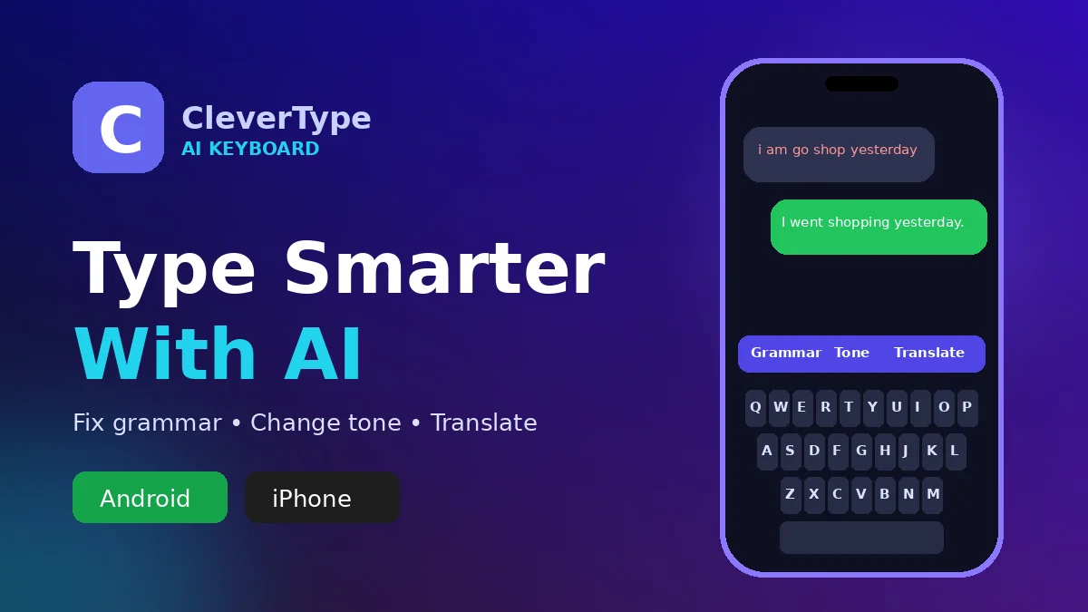 CleverType AI keyboard download for Android and iPhone