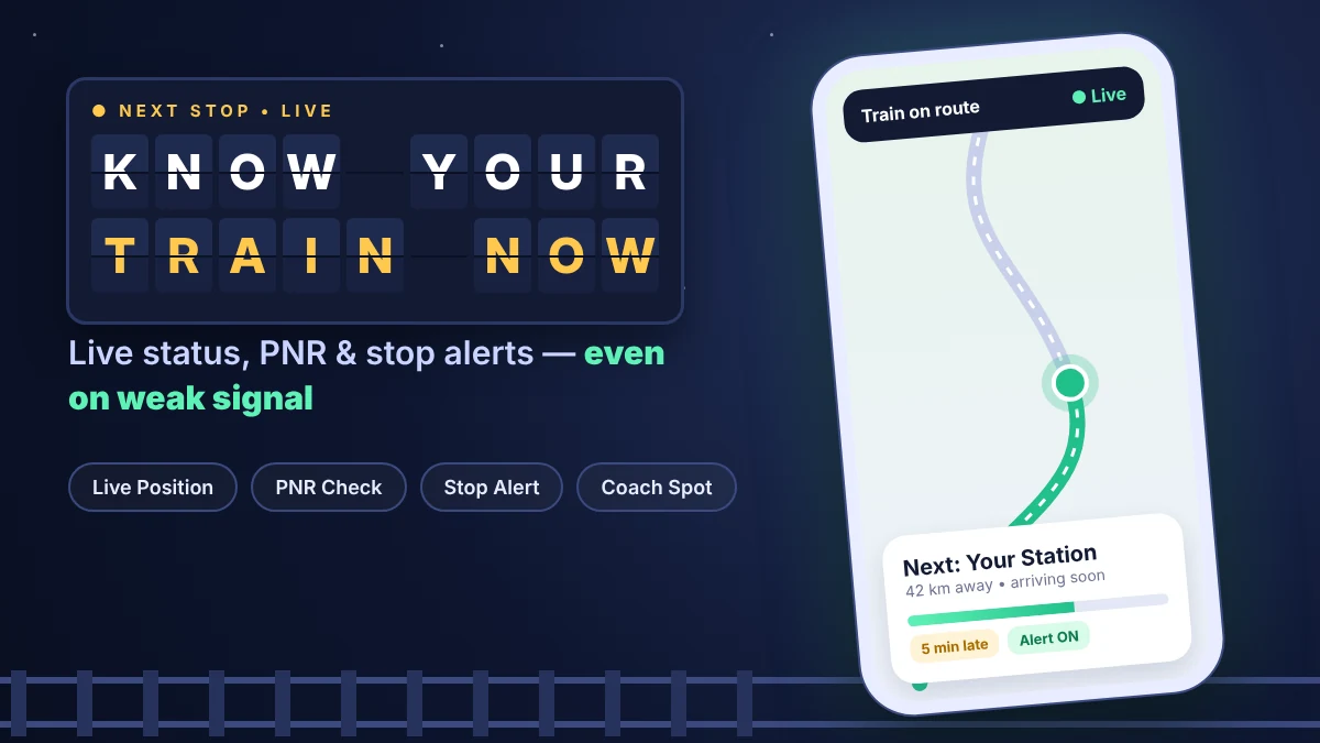 RailTrack app download guide with live train position on a phone