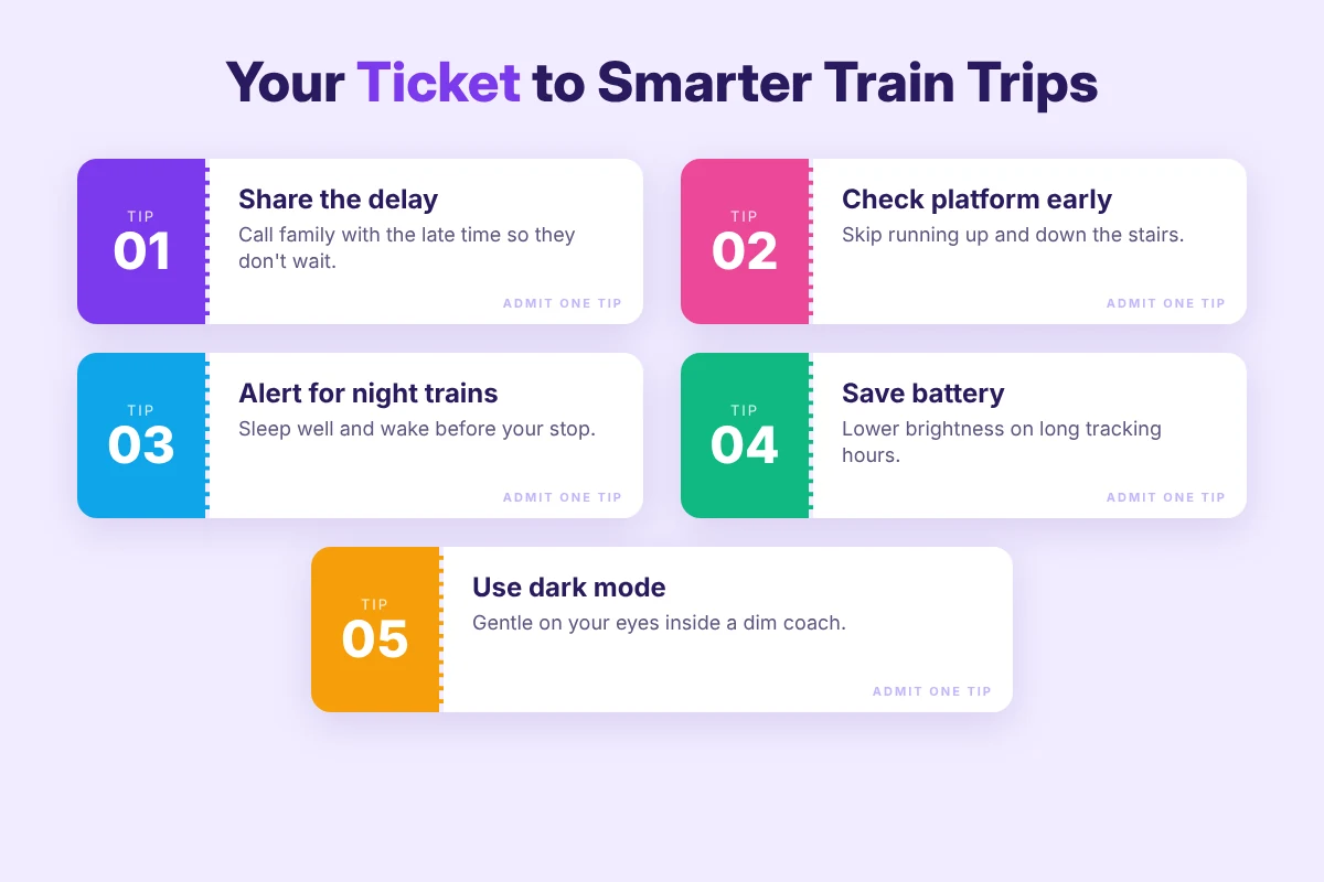 Five ticket-style tips for smarter train trips